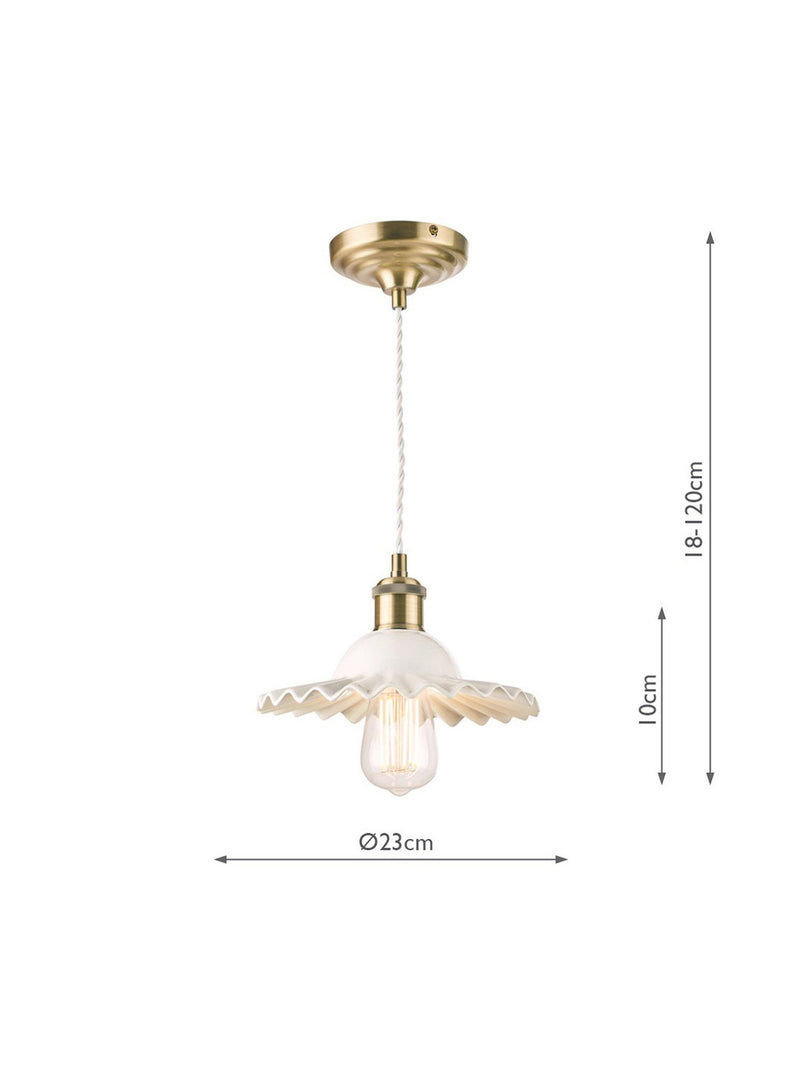 Laura Ashley Beca ceramic ceiling light small gloss white (British brand)