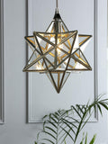 Laura Ashley star glass ceiling light polished silver - British product