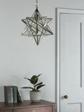 Laura Ashley star glass ceiling light polished silver - British product