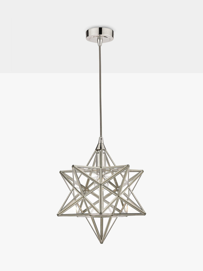 Laura Ashley star glass ceiling light polished silver - British product