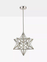 John Lewis Laura Ashley Star Glass Ceiling Light, Polished Silver- Buy online at McGrocer