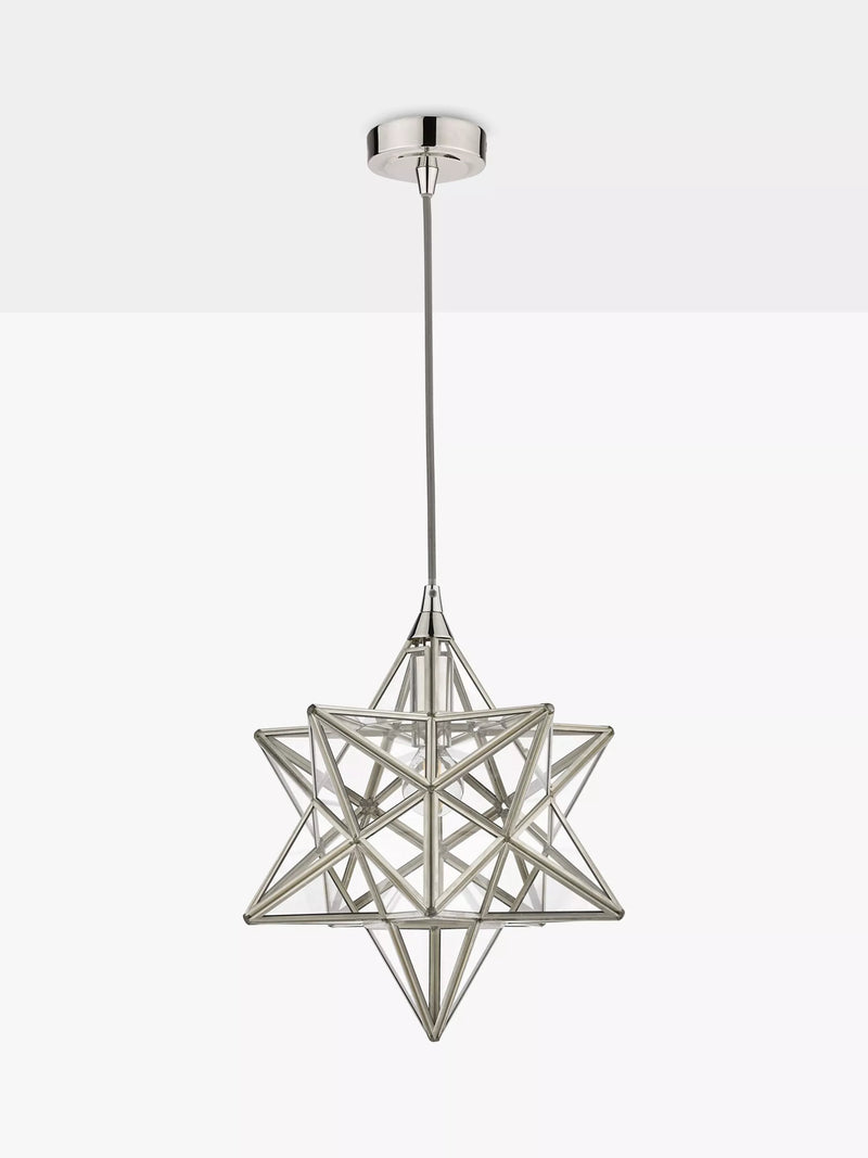 Laura Ashley star glass ceiling light polished silver - British product