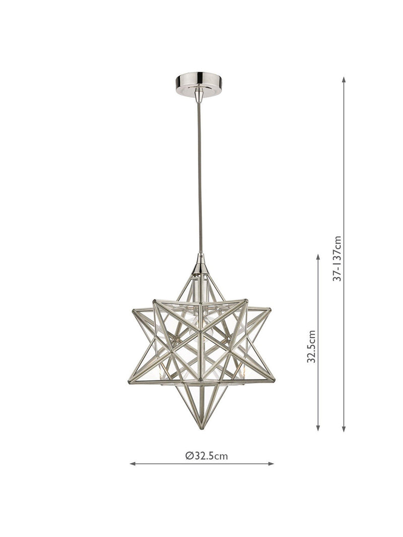 Laura Ashley star glass ceiling light polished silver - British product