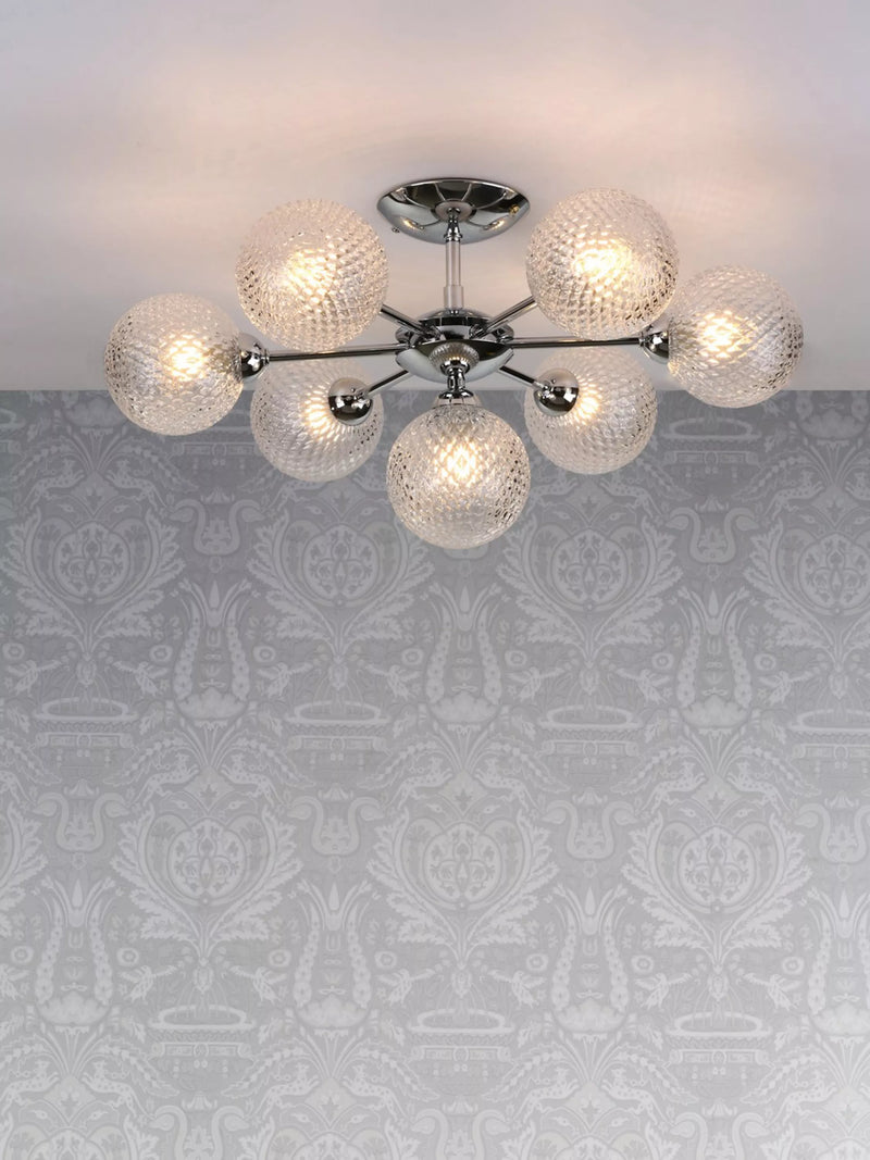 Laura Ashley Atherton Semi Flush Ceiling Light Satin