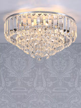John Lewis Laura Ashley Vienna Crystal Flush Ceiling Light, Clear/Polished Chrome- Buy online at McGrocer