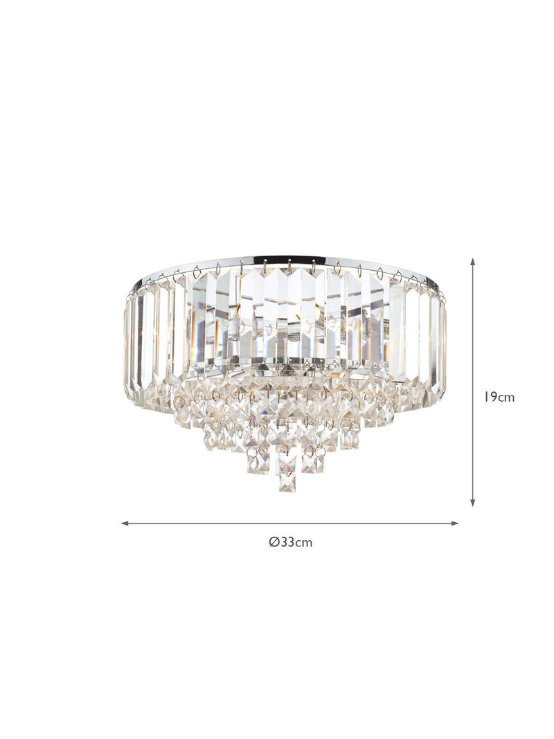 Laura Ashley Vienna crystal flush ceiling light (British brand)