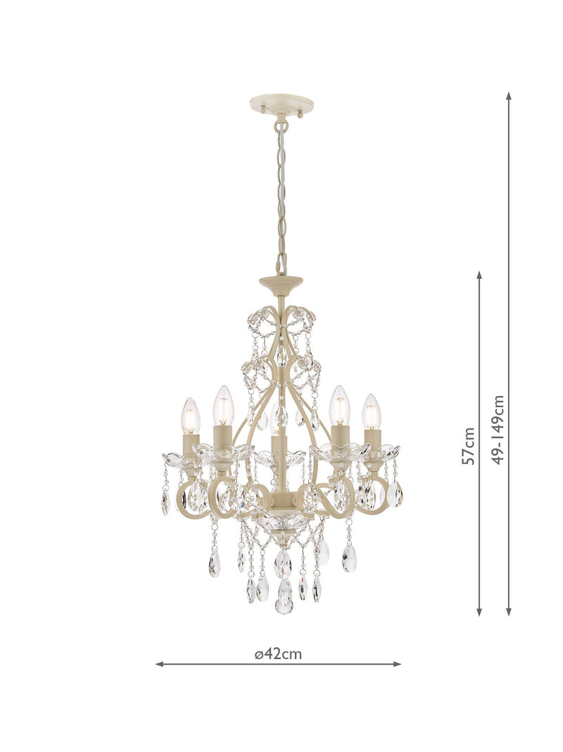Laura Ashley Shamley chandelier matt white finish - British product
