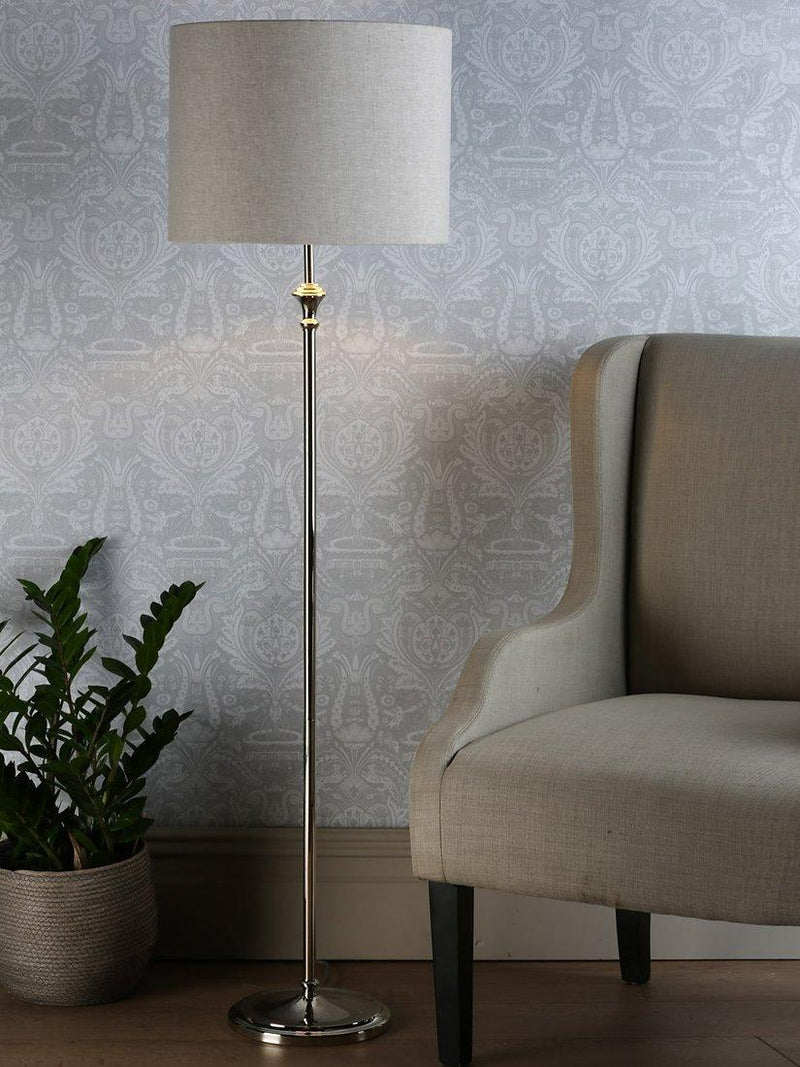 Laura Ashley Highgrove floor lamp polished nickel H150cm (British brand)