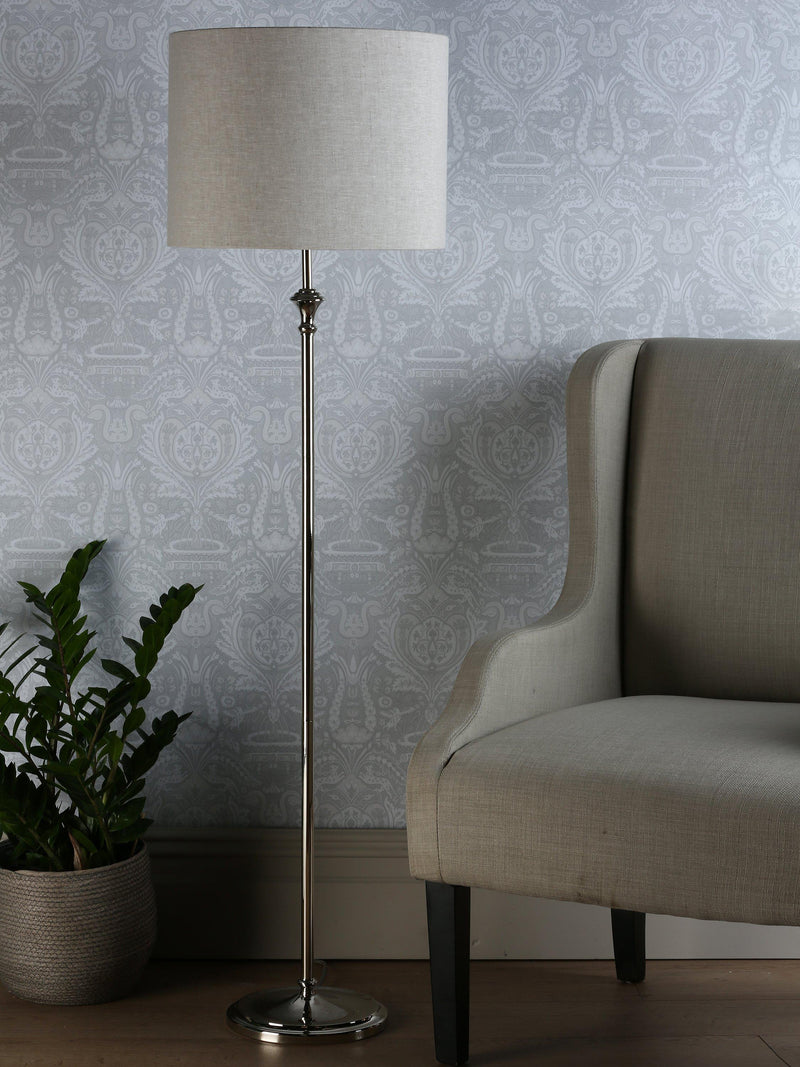 Laura Ashley Highgrove floor lamp polished nickel H150cm (British brand)