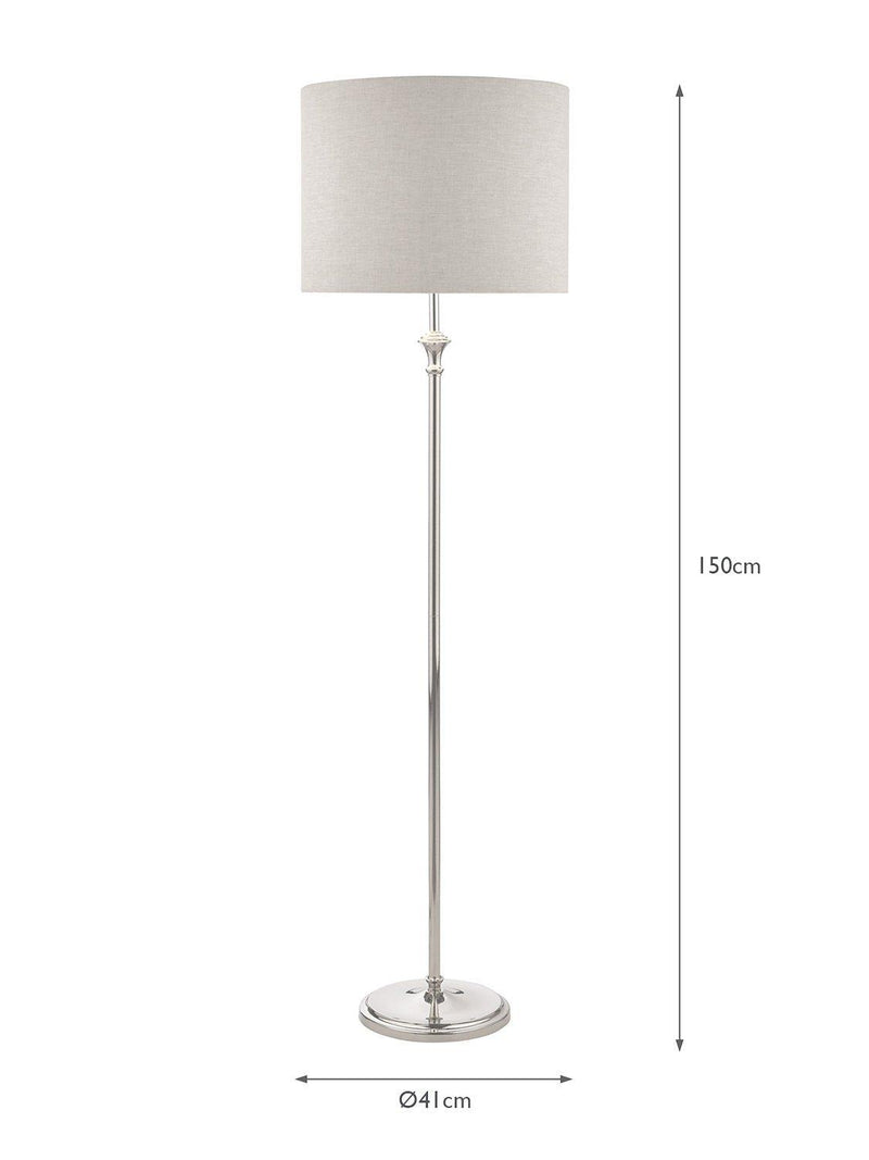 Laura Ashley Highgrove floor lamp polished nickel H150cm (British brand)