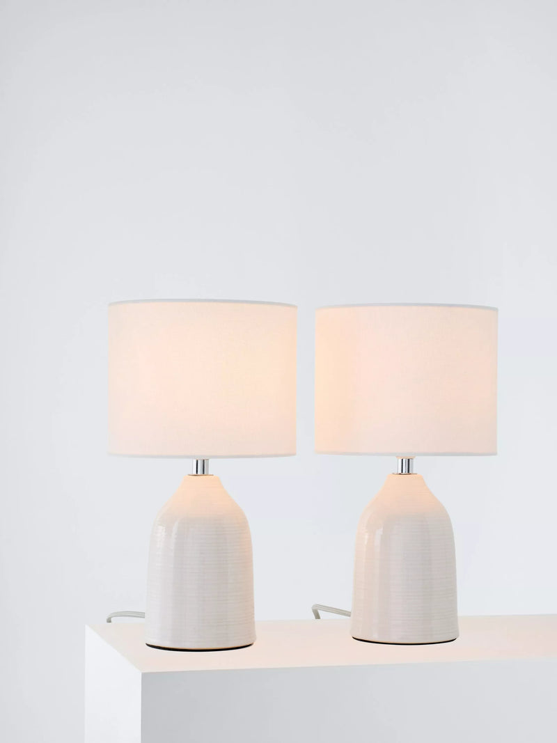 Laura Ashley Penny ceramic table lamps cream set of 2 (British brand)