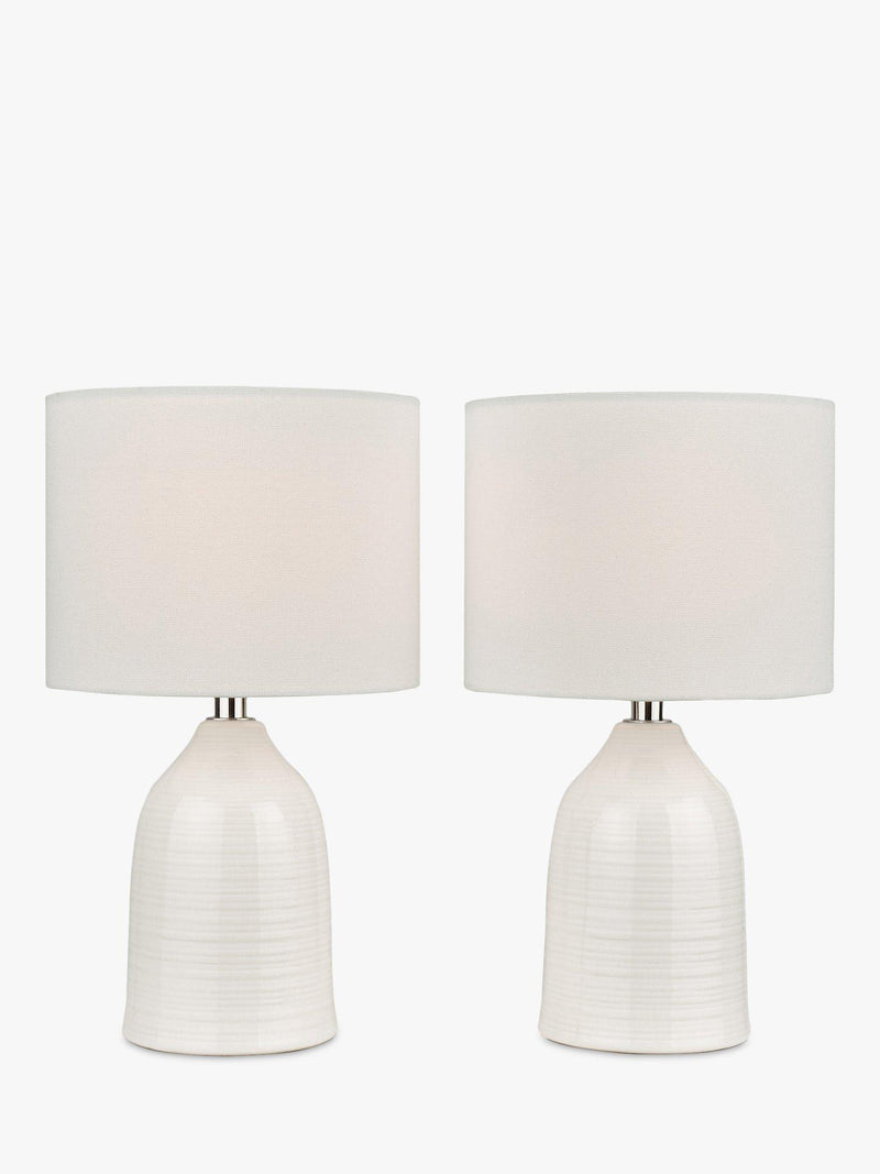 Laura Ashley Penny ceramic table lamps cream set of 2 (British brand)