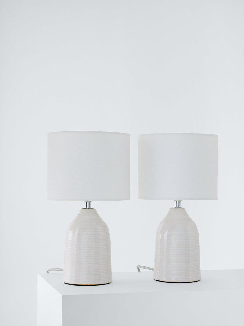 Laura Ashley Penny ceramic table lamps cream set of 2 (British brand)