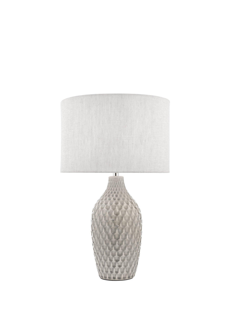 Laura Ashley Heathfield ceramic table lamp gloss grey 51cm (British brand)
