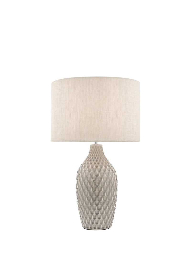 Laura Ashley Heathfield ceramic table lamp gloss grey 51cm (British brand)
