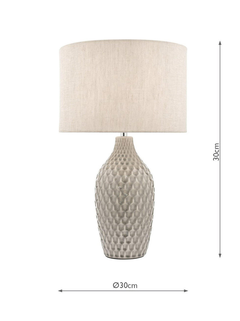 Laura Ashley Heathfield ceramic table lamp gloss grey 51cm (British brand)