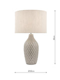 Laura Ashley Heathfield ceramic table lamp gloss grey 51cm (British brand)