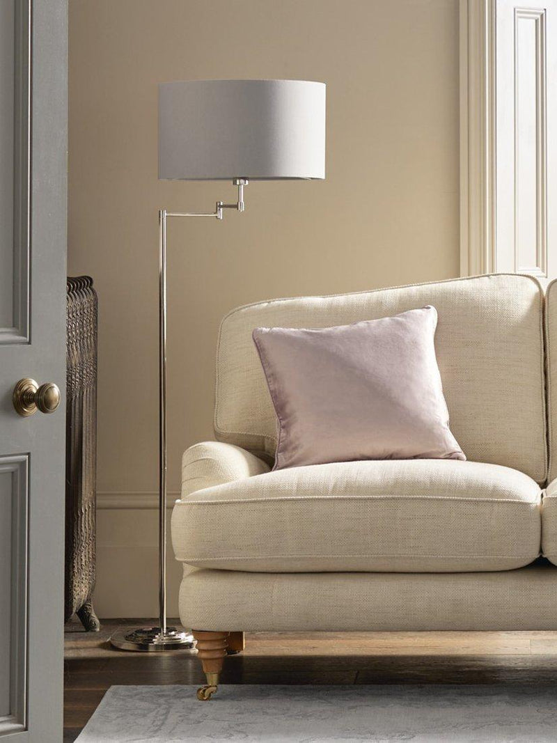Laura Ashley Marlowe swing arm floor lamp polished nickel - British product