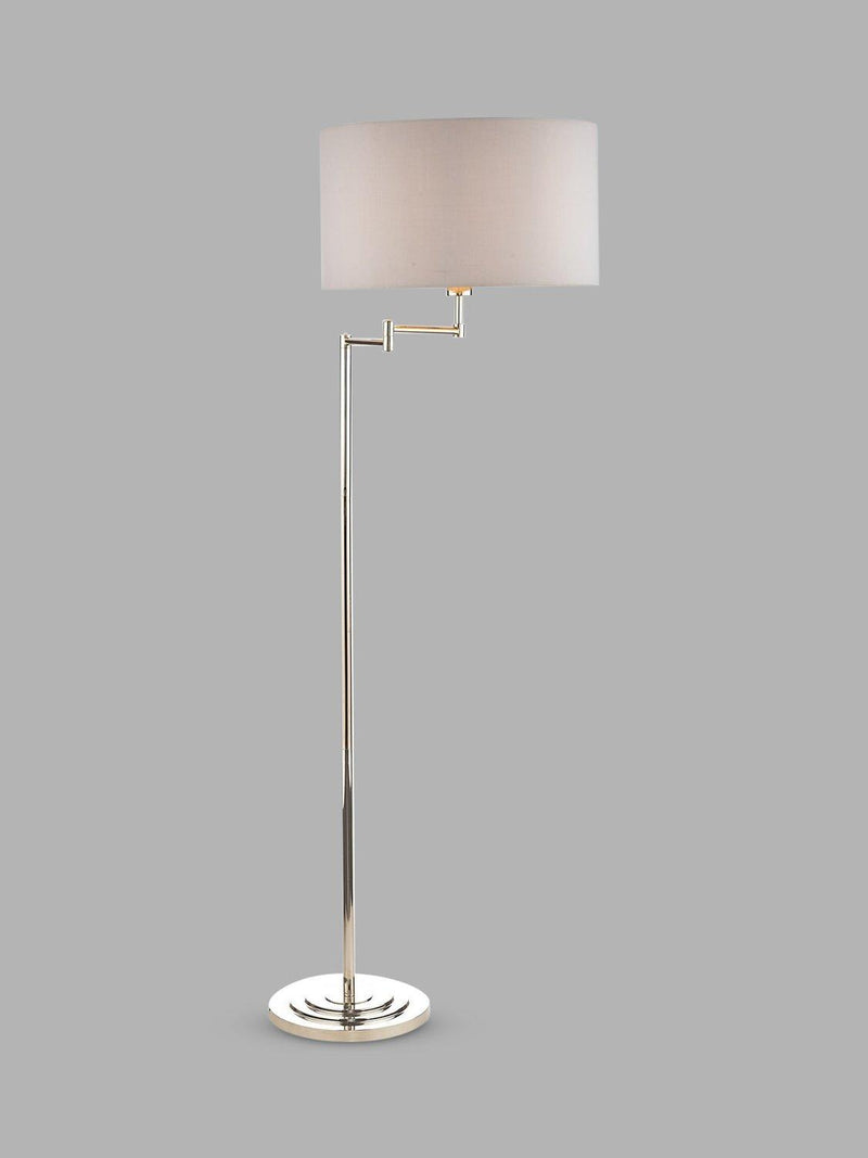 Laura Ashley Marlowe swing arm floor lamp polished nickel - British product