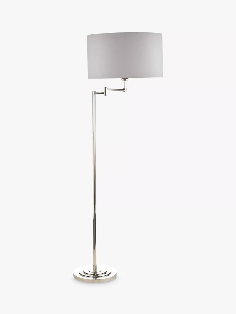 Laura Ashley Marlowe swing arm floor lamp polished nickel - British product