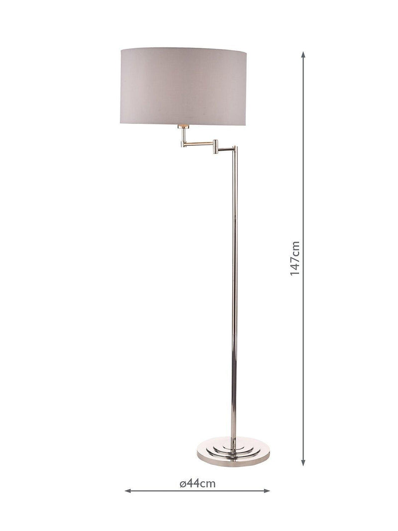 Laura Ashley Marlowe swing arm floor lamp polished nickel - British product