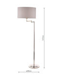 Laura Ashley Marlowe swing arm floor lamp polished nickel - British product