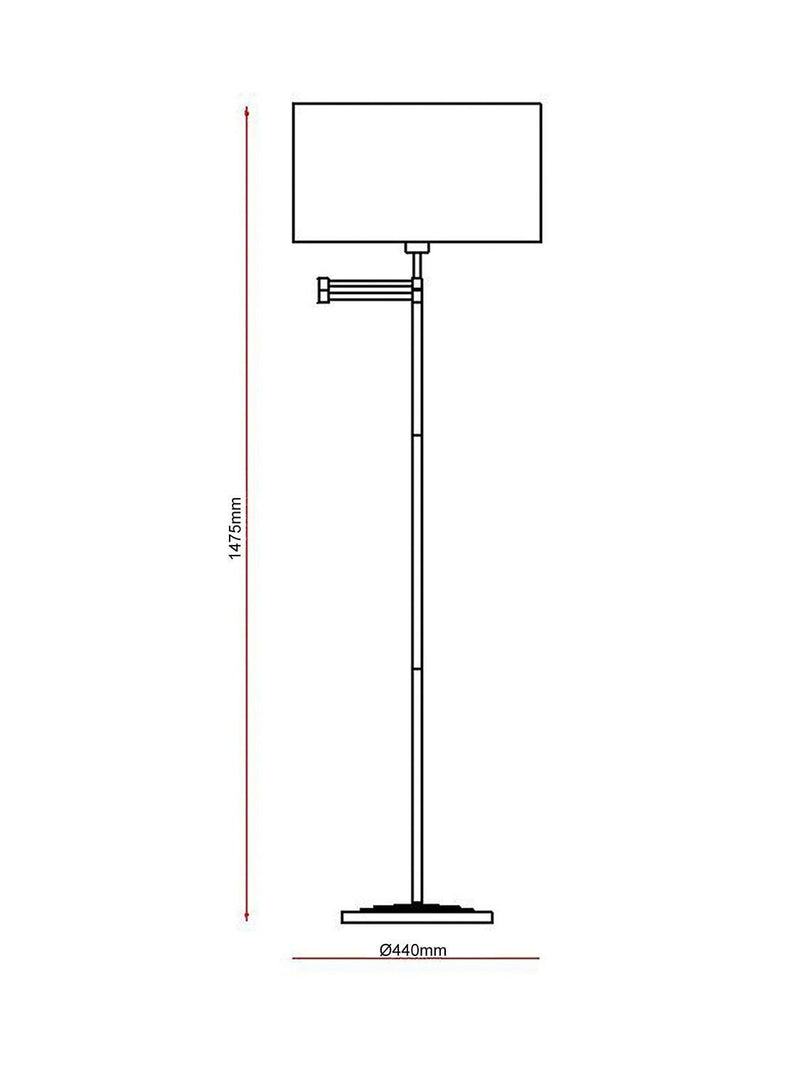 Laura Ashley Marlowe swing arm floor lamp polished nickel - British product