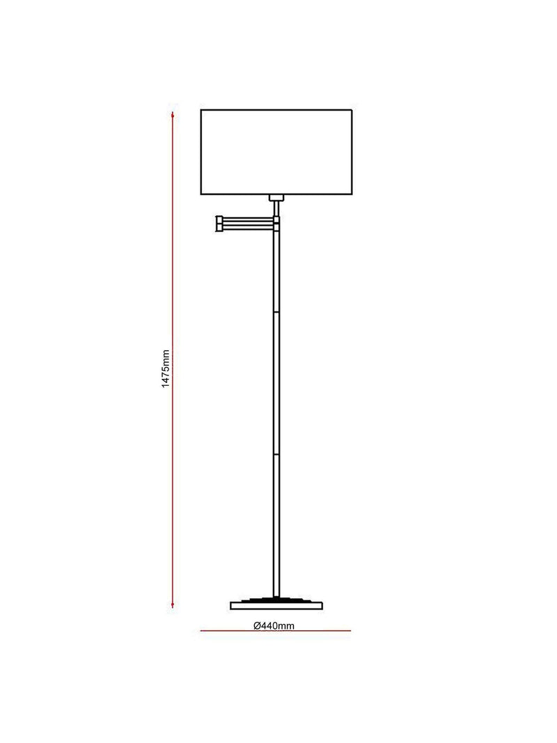 Laura Ashley Marlowe swing arm floor lamp polished nickel - British product