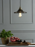 Laura Ashley Pippa smoked glass ceiling light aged brass (British brand)