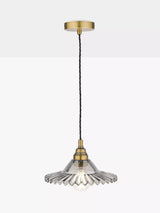 John Lewis Laura Ashley Pippa Smoked Glass Ceiling Light, Aged Brass- Buy online at McGrocer