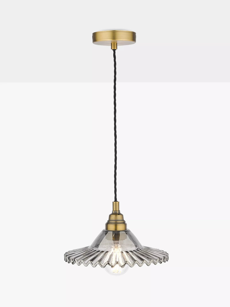 Laura Ashley Pippa smoked glass ceiling light aged brass (British brand)