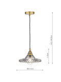 Laura Ashley Pippa smoked glass ceiling light aged brass (British brand)