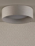 Laura Ashley flush ceiling light woven silver 40cm, UK version