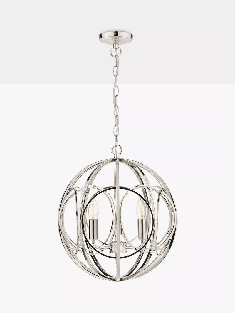Laura Ashley Orbital pendant ceiling light polished nickel (British brand)