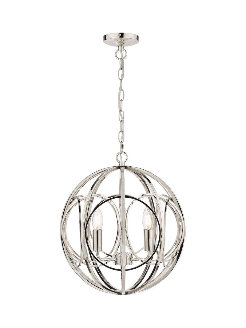 Laura Ashley Orbital pendant ceiling light polished nickel (British brand)