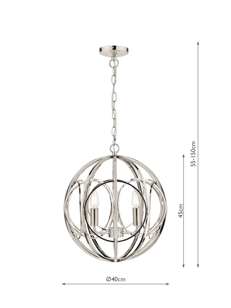 Laura Ashley Orbital pendant ceiling light polished nickel (British brand)