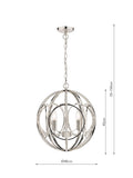 Laura Ashley Orbital pendant ceiling light polished nickel (British brand)