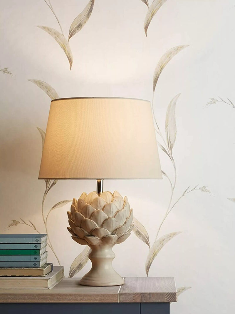 Laura Ashley artichoke ceramic table lamp gloss white (British brand)