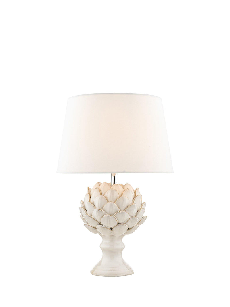 Laura Ashley artichoke ceramic table lamp gloss white (British brand)