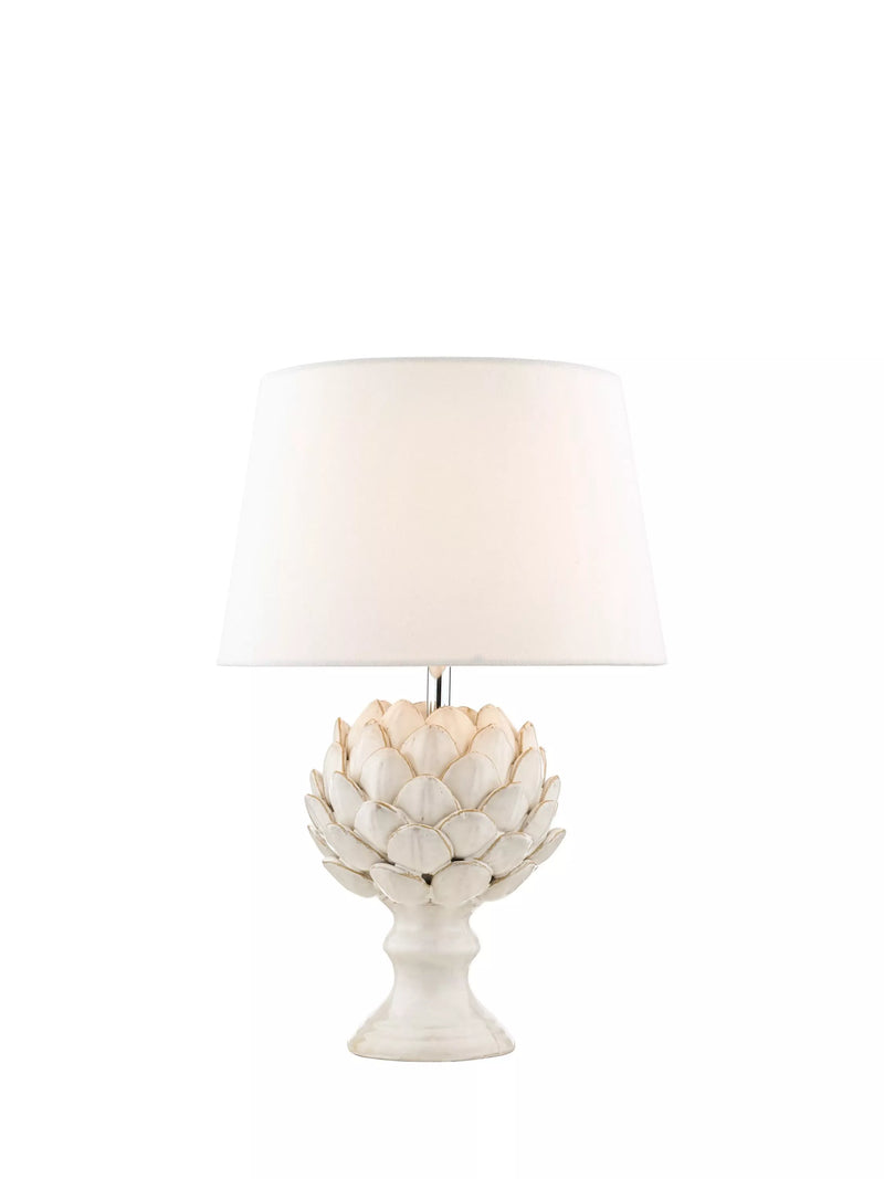 Laura Ashley artichoke ceramic table lamp gloss white (British brand)
