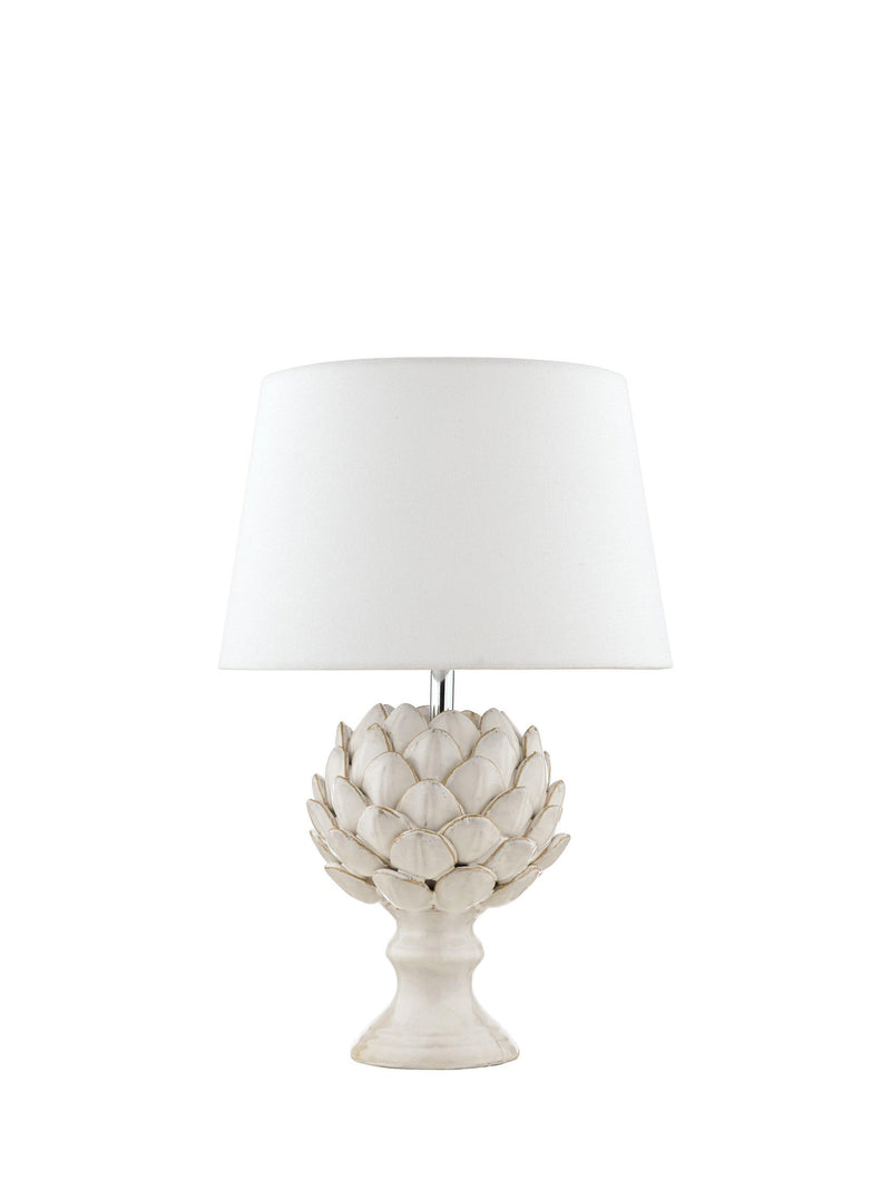 Laura Ashley artichoke ceramic table lamp gloss white (British brand)