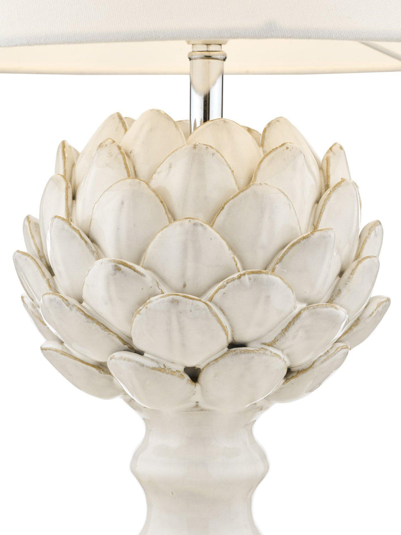 Laura Ashley artichoke ceramic table lamp gloss white (British brand)