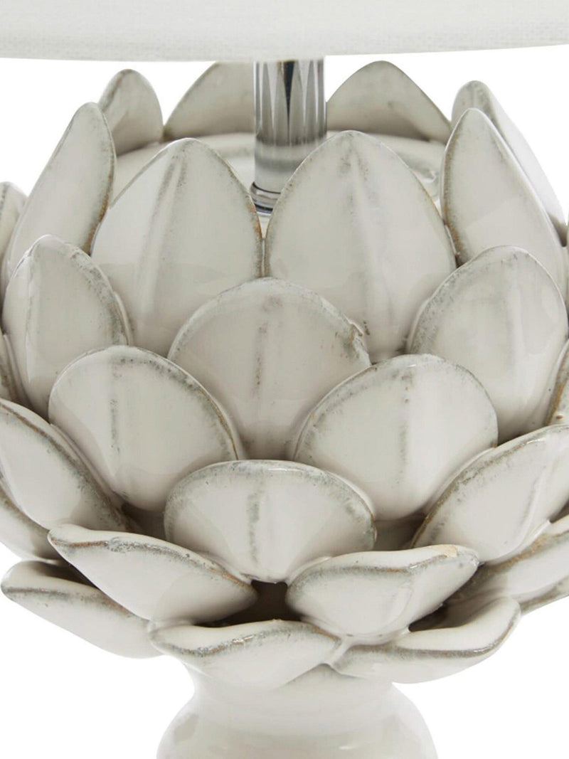 Laura Ashley artichoke ceramic table lamp gloss white (British brand)