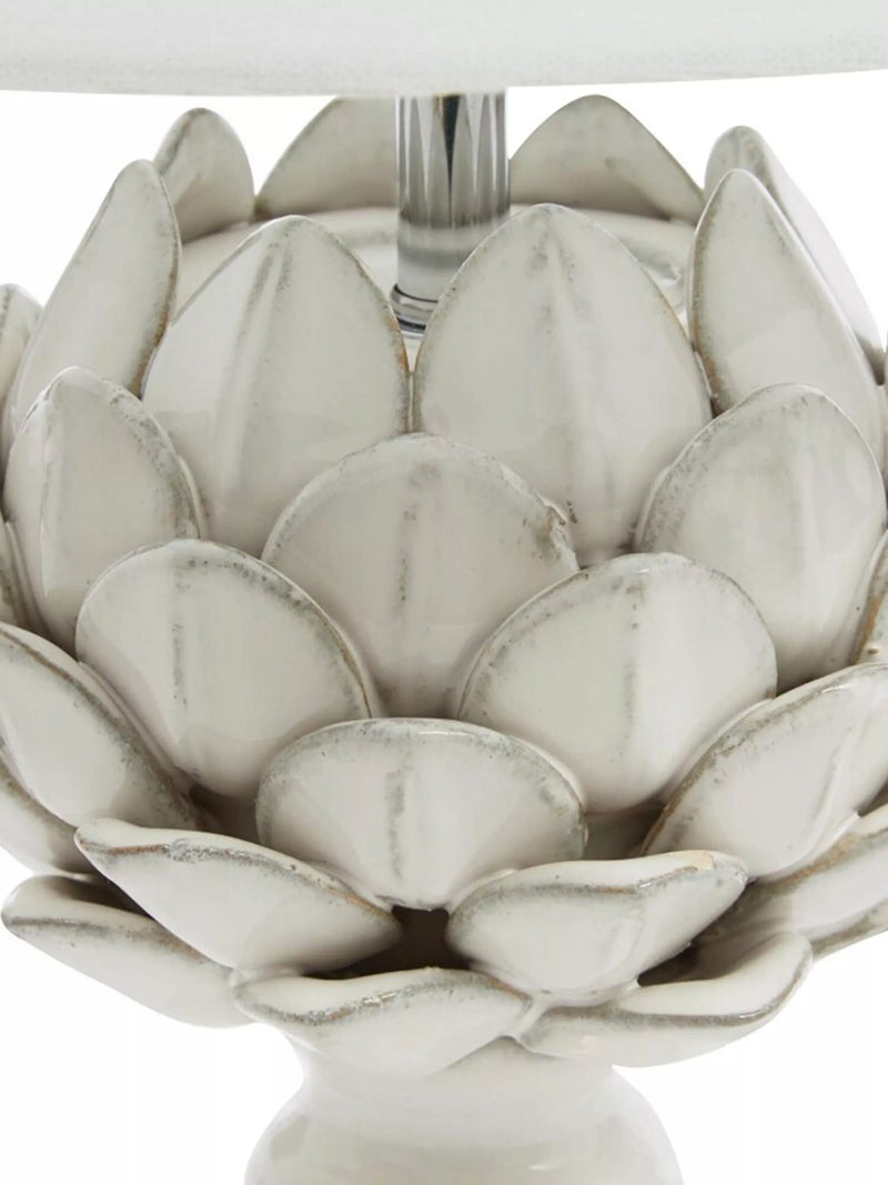 Laura Ashley artichoke ceramic table lamp gloss white (British brand)