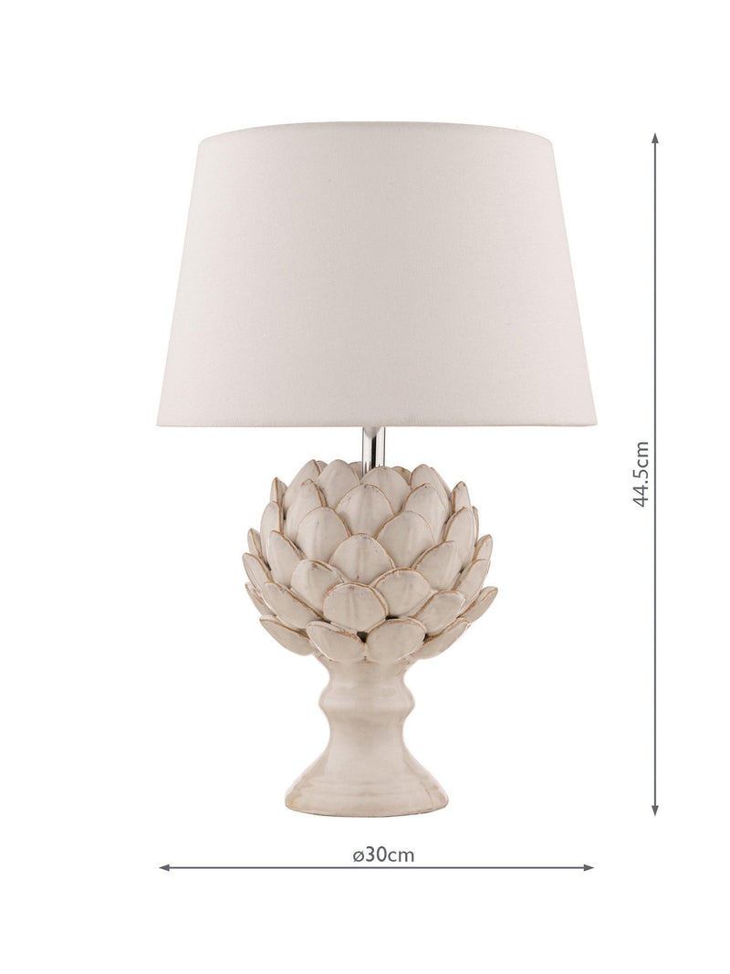 Laura Ashley artichoke ceramic table lamp gloss white (British brand)
