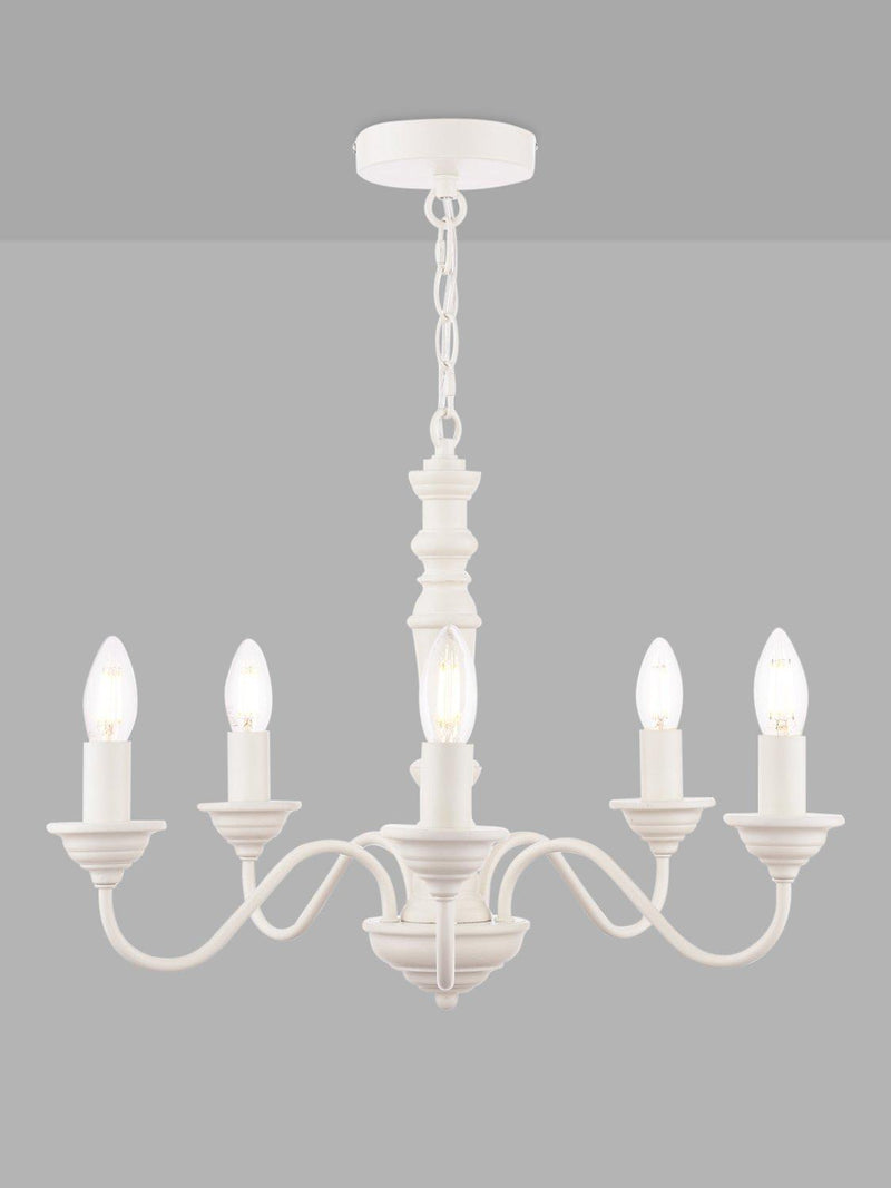 Laura Ashley Tate Chandelier Matt White Ceiling Light - British product