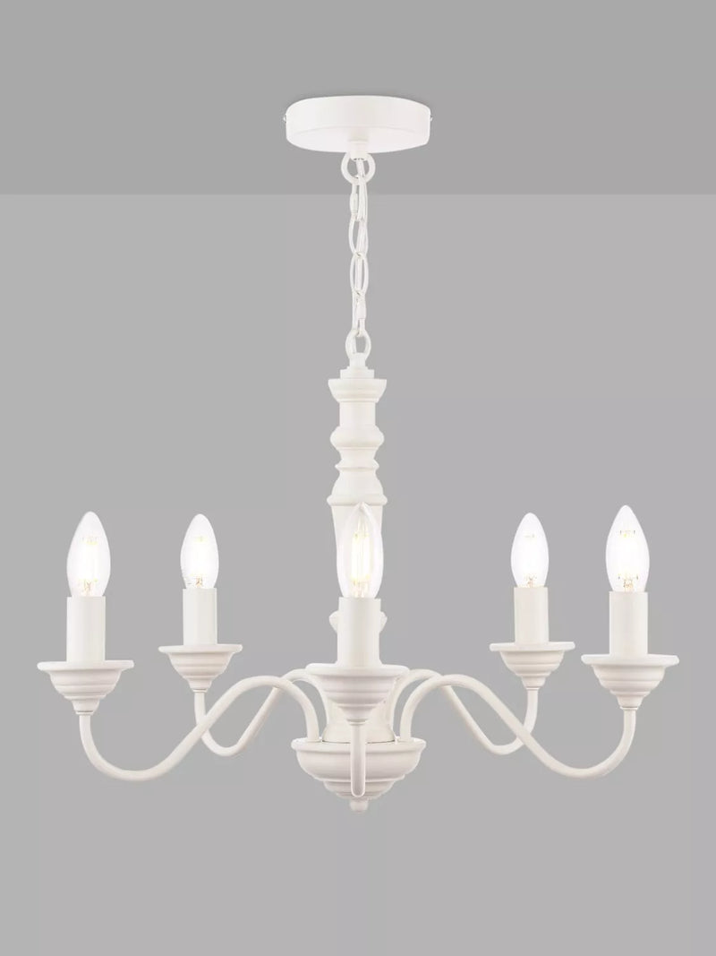 Laura Ashley Tate Chandelier Matt White Ceiling Light - British product