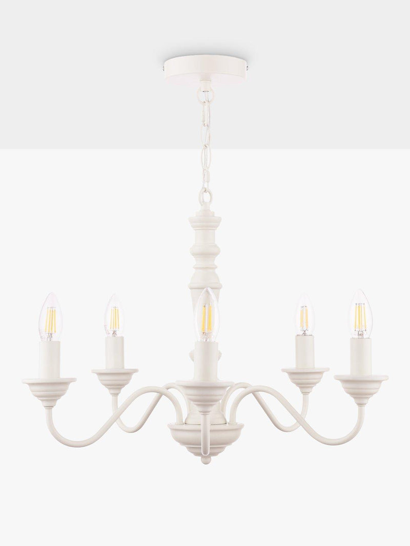 Laura Ashley Tate Chandelier Matt White Ceiling Light - British product