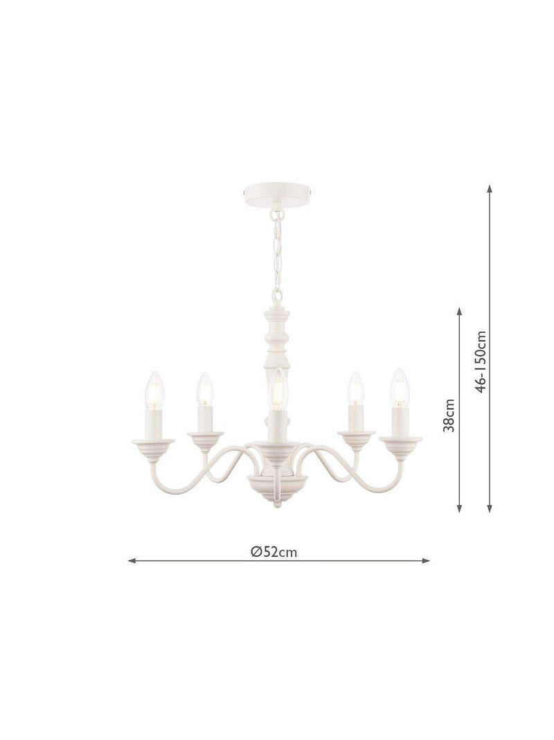Laura Ashley Tate Chandelier Matt White Ceiling Light - British product