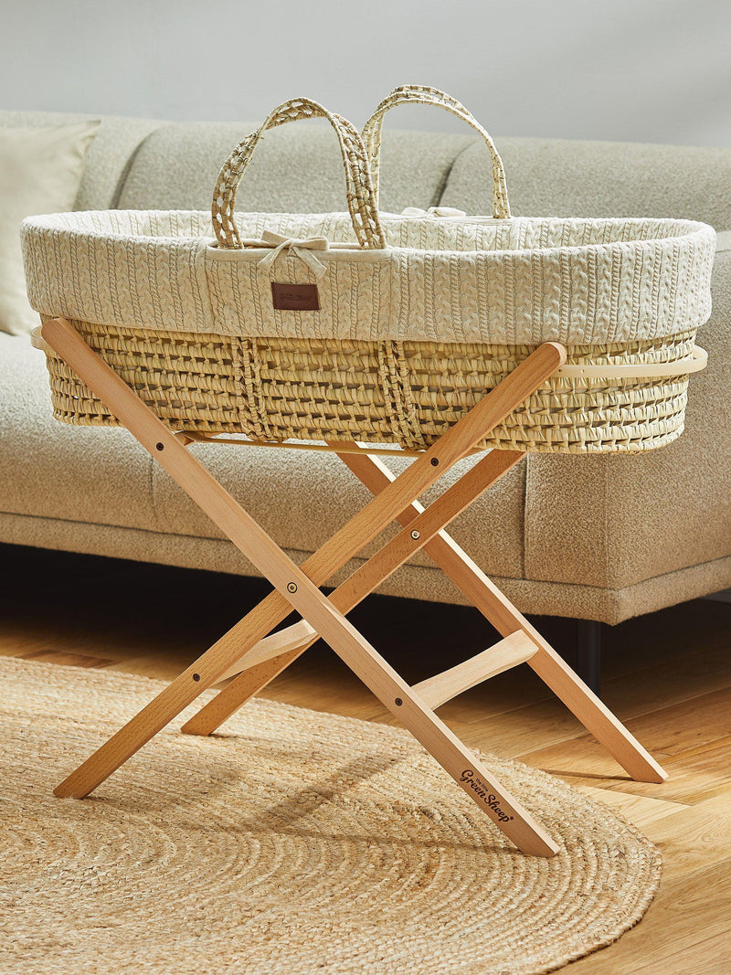 Little Green Sheep Organic Moses Basket with Mattress (British brand)
